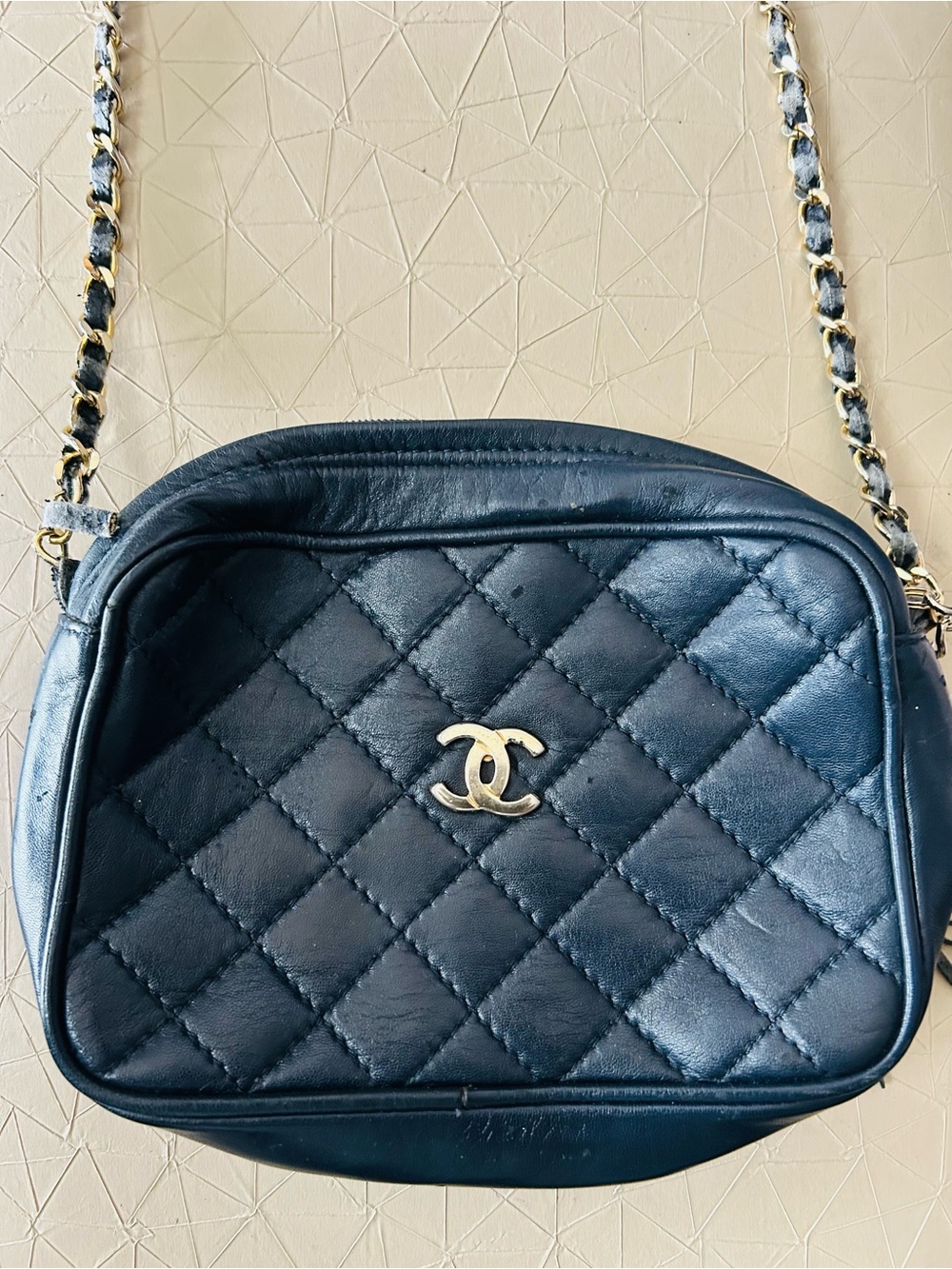 Chanel Mini leather Bag Black Quilted In Chain Made In France C592 - Picture 3 of 11